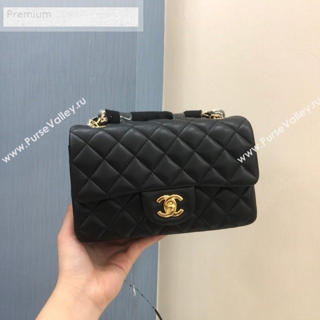 Chanel Quilted Sheepskin Leather Small Classic Flap Bag Black/Gold 2019 (JDH-9070602)