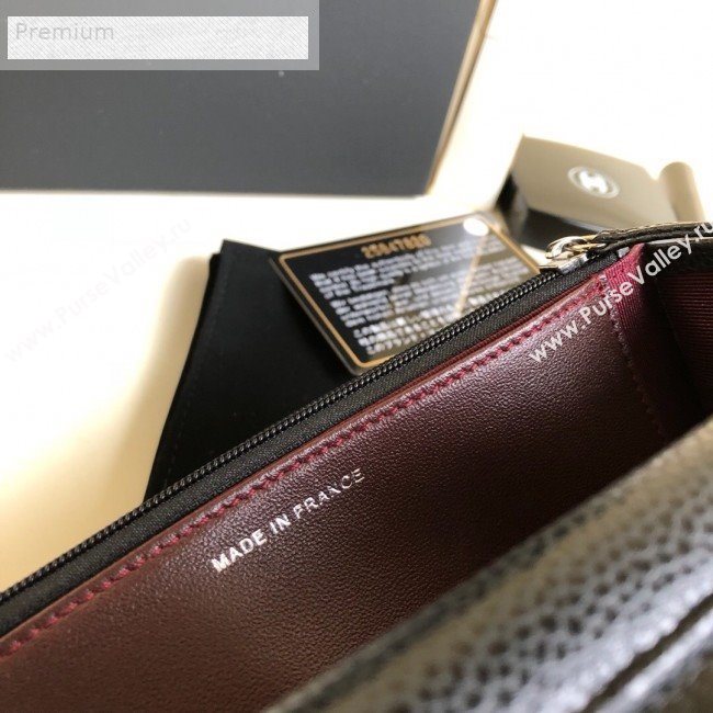 Chanel Pearly Lustre Quilted Grained Calfskin Wallet on Chain WOC Black 2019 (YD-9070605)