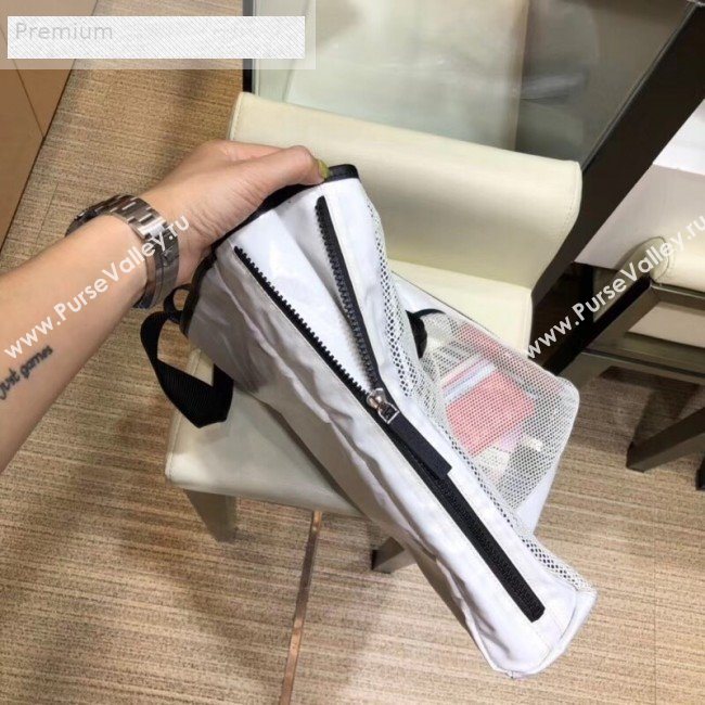 Chanel Mesh Canvas and PVC Small Shopping Tote Bag White 2019 (SMJD-9070623)