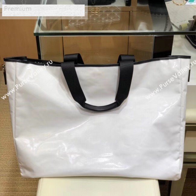 Chanel Mesh Canvas and PVC Large Shopping Tote Bag White 2019 (SMJD-9070624)