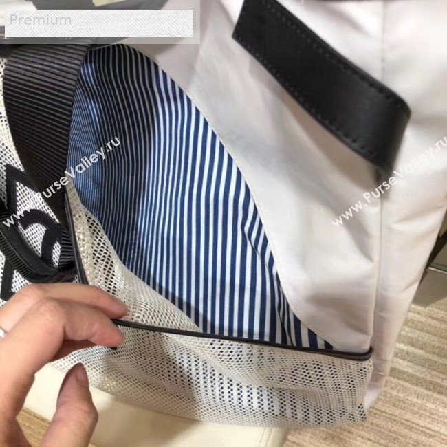 Chanel Mesh Canvas and PVC Large Shopping Tote Bag White 2019 (SMJD-9070624)