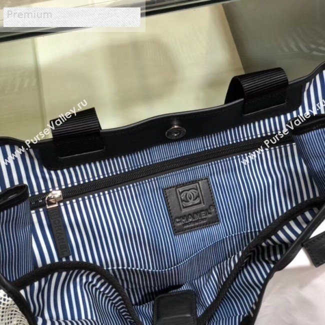Chanel Mesh Canvas and PVC Large Shopping Tote Bag White 2019 (SMJD-9070624)