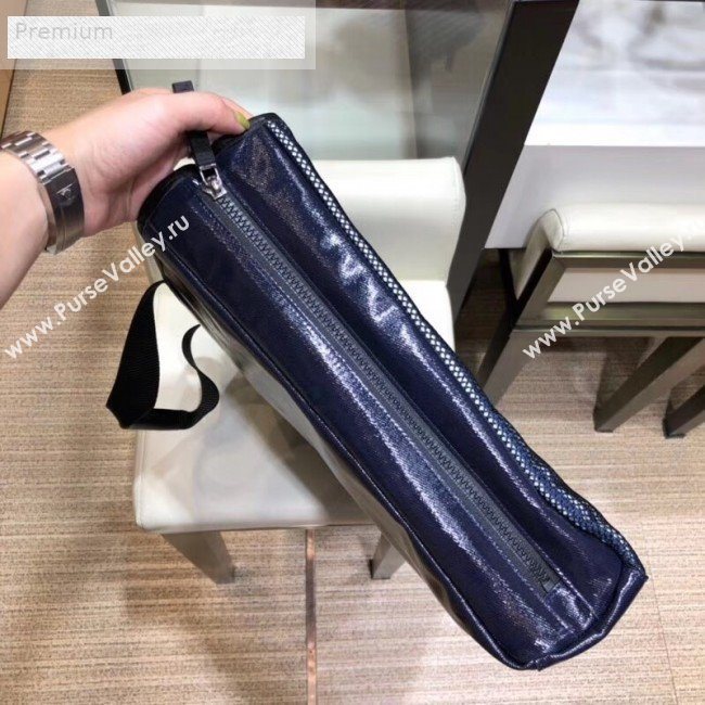 Chanel Mesh Canvas and PVC Small Shopping Tote Bag Navy Blue 2019 (SMJD-9070625)