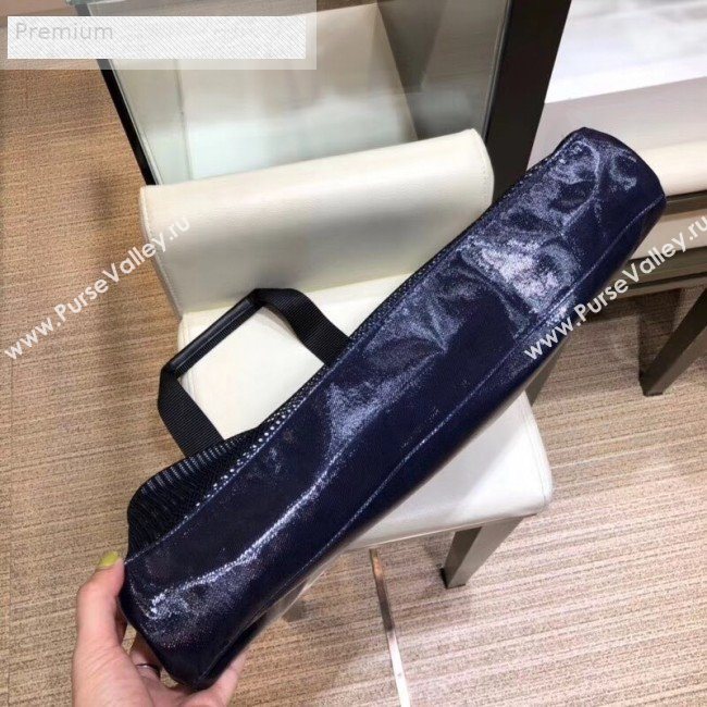 Chanel Mesh Canvas and PVC Small Shopping Tote Bag Navy Blue 2019 (SMJD-9070625)