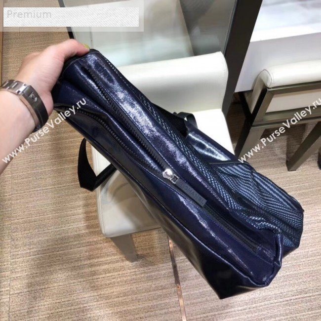 Chanel Mesh Canvas and PVC Large Shopping Tote Bag Navy Blue 2019 (SMJD-9070626)