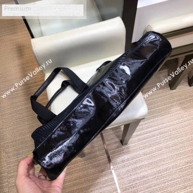 Chanel Mesh Canvas and PVC Small Shopping Tote Bag Black 2019 (SMJD-9070627)