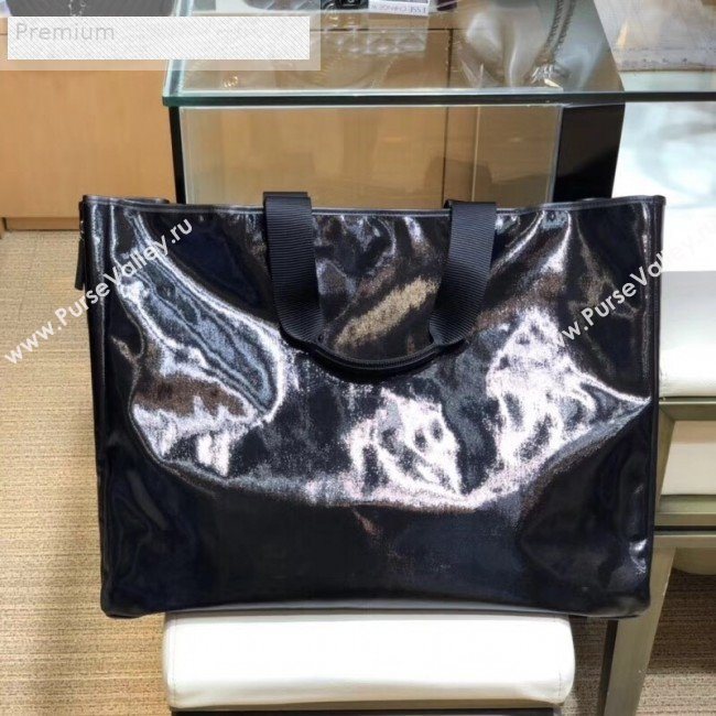 Chanel Mesh Canvas and PVC Large Shopping Tote Bag Black 2019 (SMJD-9070628)
