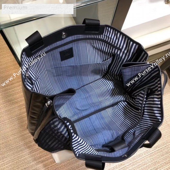 Chanel Mesh Canvas and PVC Large Shopping Tote Bag Black 2019 (SMJD-9070628)