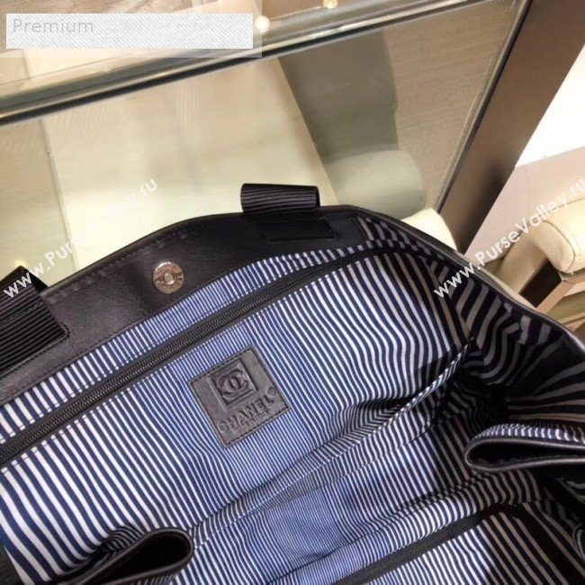 Chanel Mesh Canvas and PVC Large Shopping Tote Bag Black 2019 (SMJD-9070628)