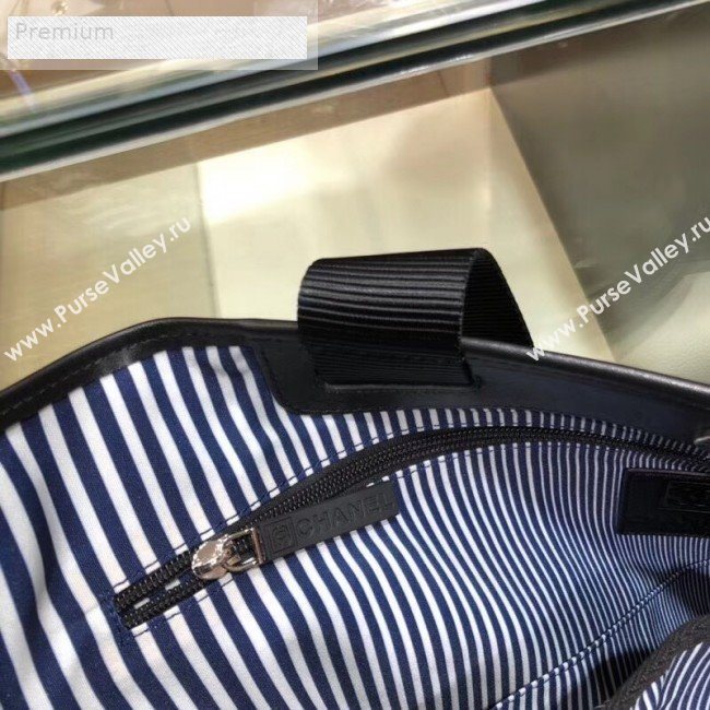 Chanel Mesh Canvas and PVC Large Shopping Tote Bag Black 2019 (SMJD-9070628)