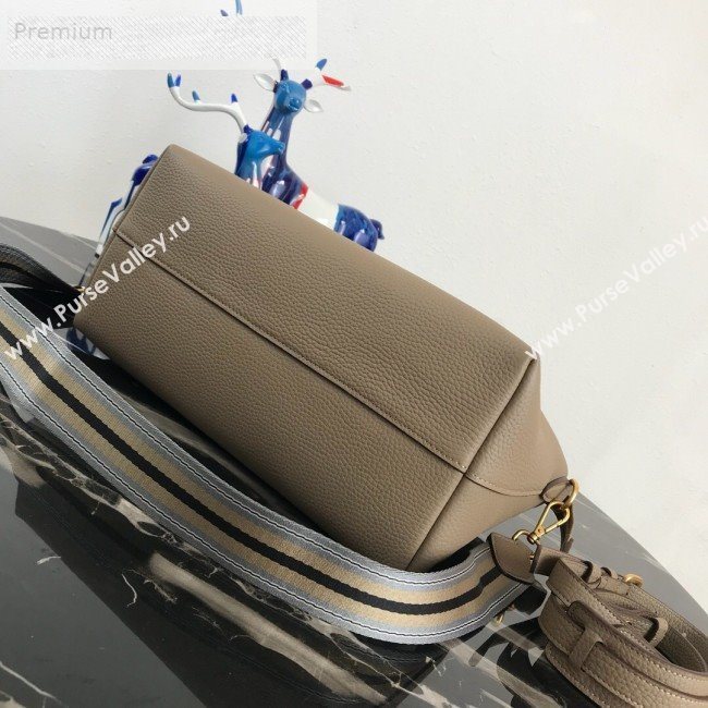 Prada Grained Soft Calf Leather Top Handle Bag 1BA157 Dark Beige 2019 (PYZ-9070866)