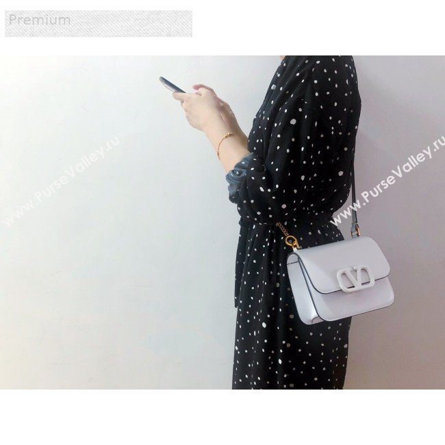 Valentino Small VSLING Smooth Calfskin Shoulder Bag White 2019 (JIND-9070918)