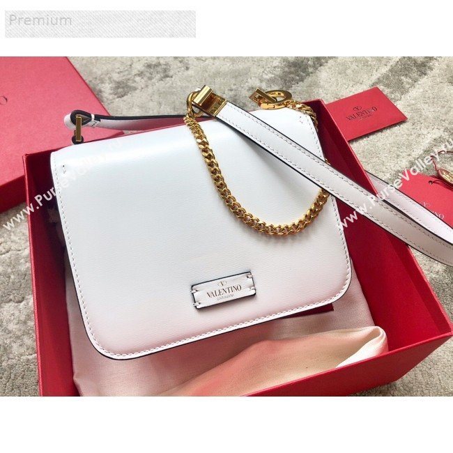 Valentino Small VSLING Smooth Calfskin Shoulder Bag White 2019 (JIND-9070918)