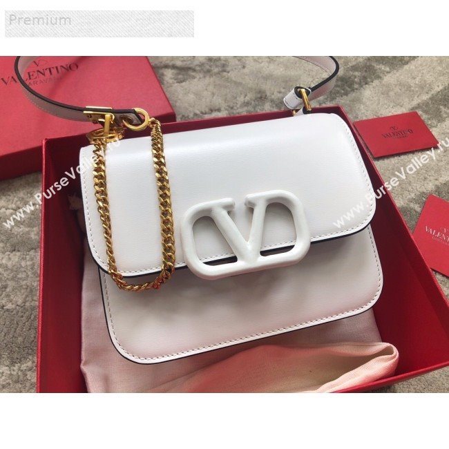 Valentino Small VSLING Smooth Calfskin Shoulder Bag White 2019 (JIND-9070918)