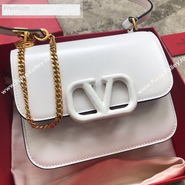 Valentino Small VSLING Smooth Calfskin Shoulder Bag White 2019 (JIND-9070918)