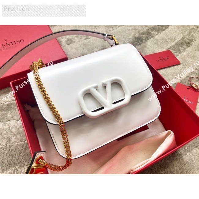 Valentino Small VSLING Smooth Calfskin Shoulder Bag White 2019 (JIND-9070918)