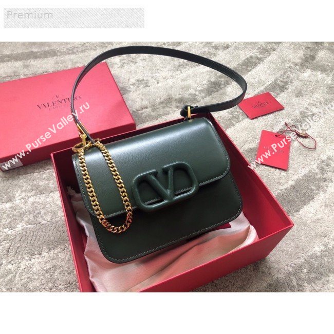 Valentino Small VSLING Smooth Calfskin Shoulder Bag Green 2019 (JIND-9070919)