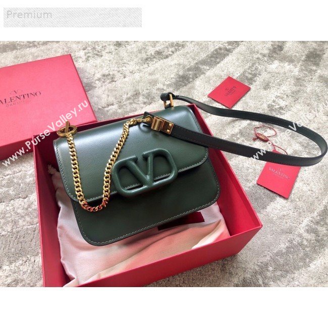 Valentino Small VSLING Smooth Calfskin Shoulder Bag Green 2019 (JIND-9070919)