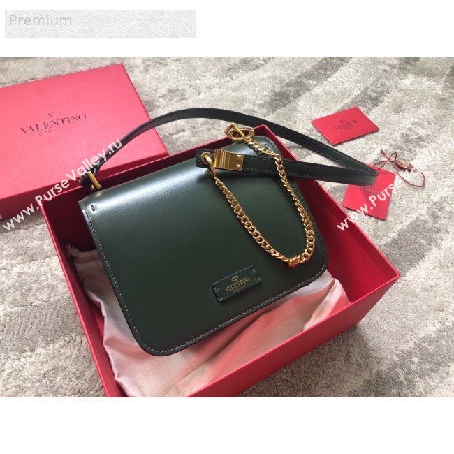 Valentino Small VSLING Smooth Calfskin Shoulder Bag Green 2019 (JIND-9070919)