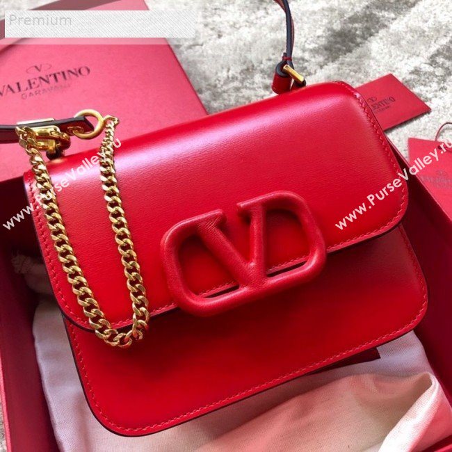 Valentino Small VSLING Smooth Calfskin Shoulder Bag Red 2019 (JIND-9070922)