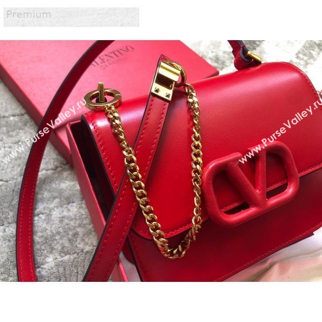 Valentino Small VSLING Smooth Calfskin Shoulder Bag Red 2019 (JIND-9070922)