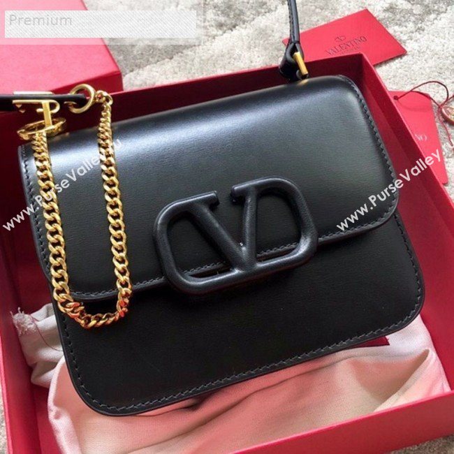 Valentino Small VSLING Smooth Calfskin Shoulder Bag Black 2019 (JIND-9070920)