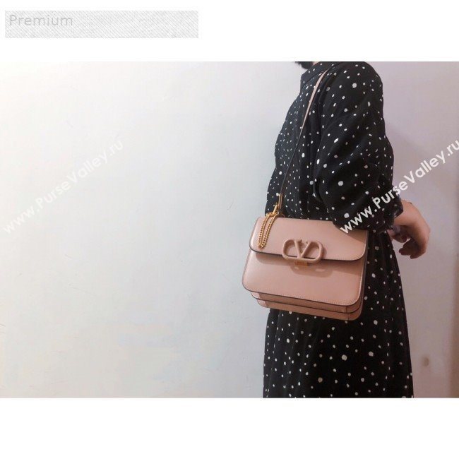 Valentino Large VSLING Smooth Calfskin Shoulder Bag Light Pink 2019 (JIND-9070926)