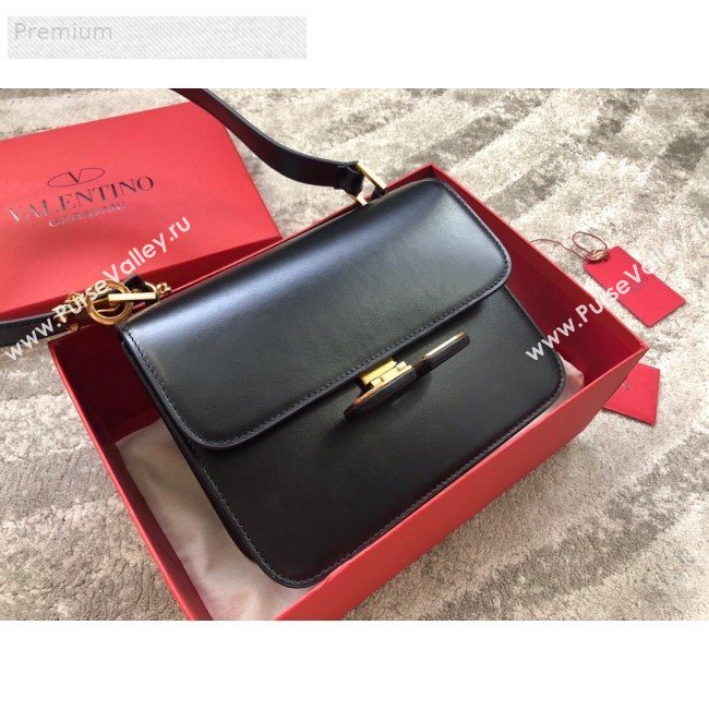 Valentino Large VSLING Smooth Calfskin Shoulder Bag Black 2019 (JIND-9070925)