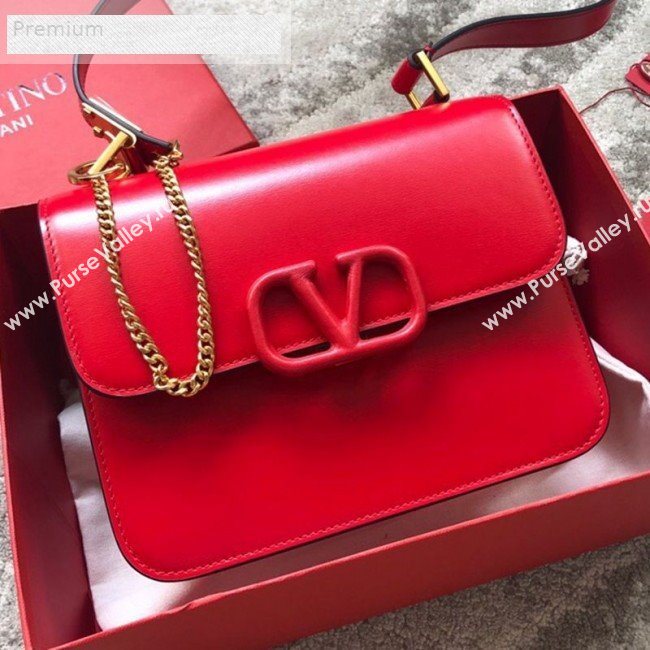 Valentino Large VSLING Smooth Calfskin Shoulder Bag Red 2019 (JIND-9070927)