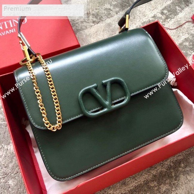 Valentino Large VSLING Smooth Calfskin Shoulder Bag Green 2019 (JIND-9070924)