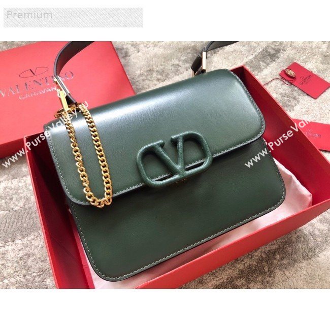 Valentino Large VSLING Smooth Calfskin Shoulder Bag Green 2019 (JIND-9070924)