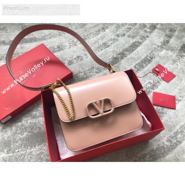 Valentino Large VSLING Smooth Calfskin Shoulder Bag Light Pink 2019 (JIND-9070926)