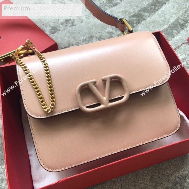 Valentino Large VSLING Smooth Calfskin Shoulder Bag Light Pink 2019 (JIND-9070926)