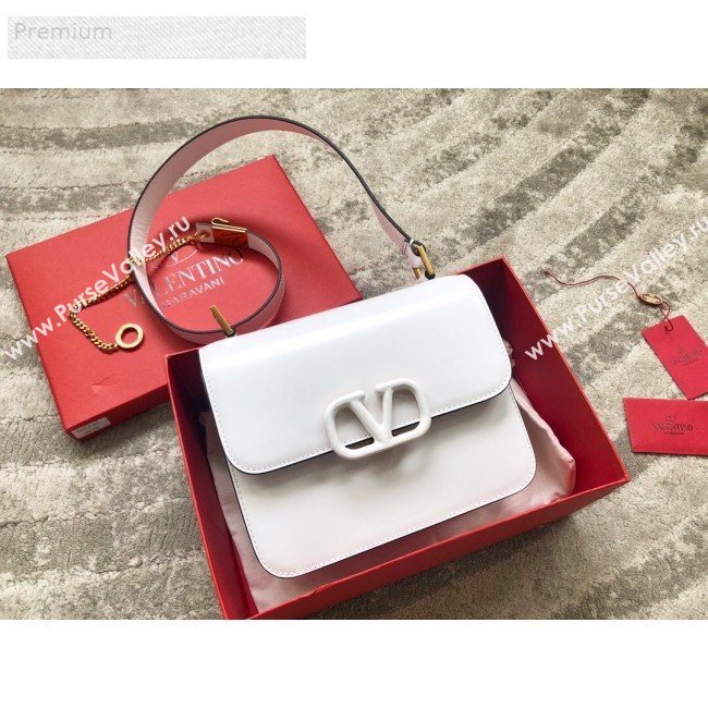 Valentino Large VSLING Smooth Calfskin Shoulder Bag White 2019 (JIND-9070923)