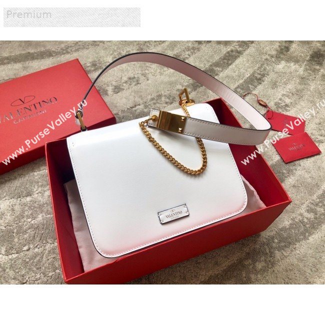 Valentino Large VSLING Smooth Calfskin Shoulder Bag White 2019 (JIND-9070923)
