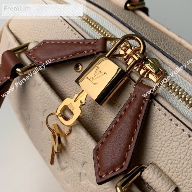 Louis Vuitton Monogram Empreinte Leather Speedy Bandouliere 20 M42397 Cream White 2019 (KD-9070826)