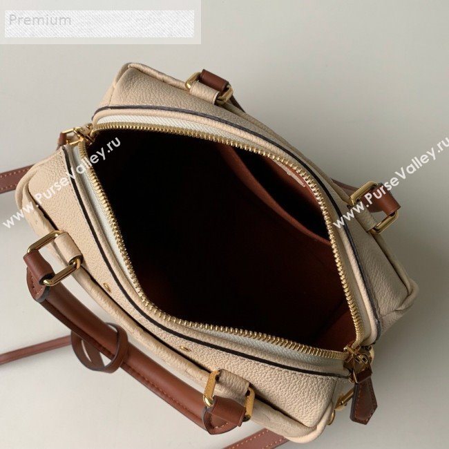 Louis Vuitton Monogram Empreinte Leather Speedy Bandouliere 20 M42397 Cream White 2019 (KD-9070826)