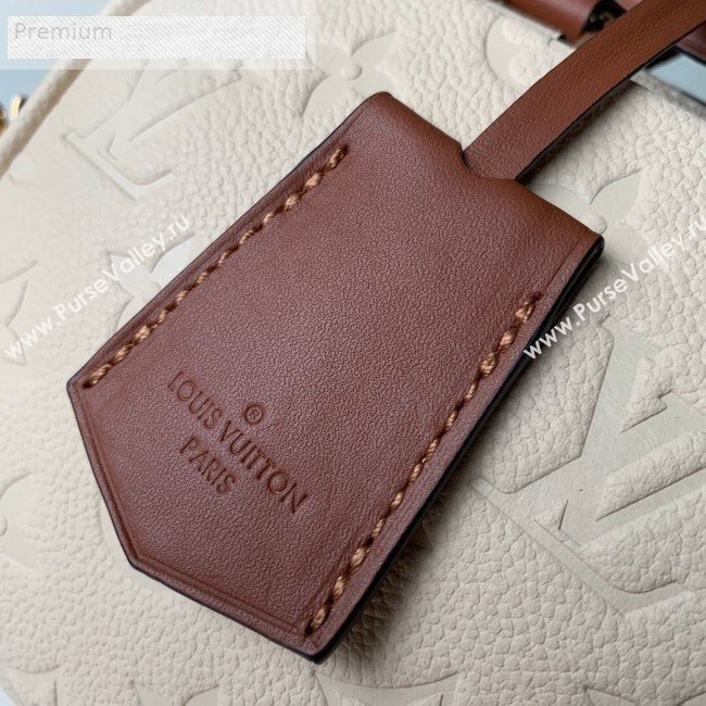 Louis Vuitton Monogram Empreinte Leather Speedy Bandouliere 20 M42397 Cream White 2019 (KD-9070826)