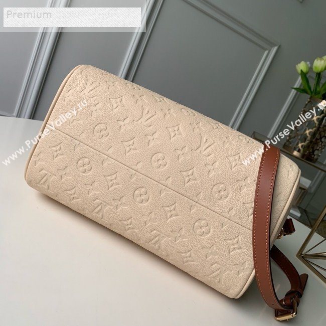 Louis Vuitton Monogram Empreinte Leather Speedy Bandouliere 25 M44736 Cream White 2019 (KD-9070827)
