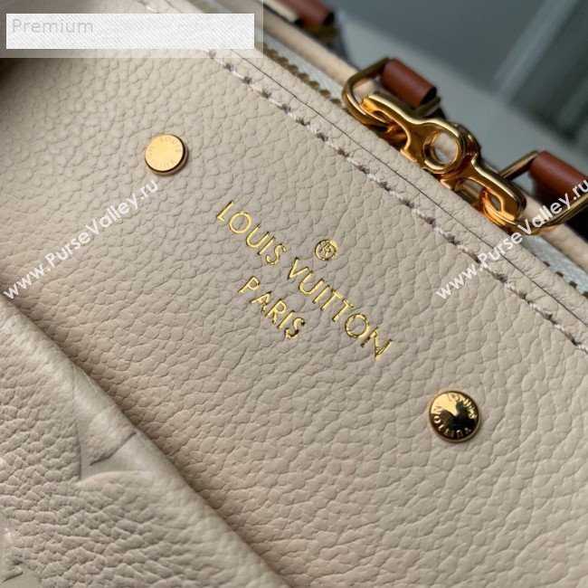 Louis Vuitton Monogram Empreinte Leather Speedy Bandouliere 25 M44736 Cream White 2019 (KD-9070827)