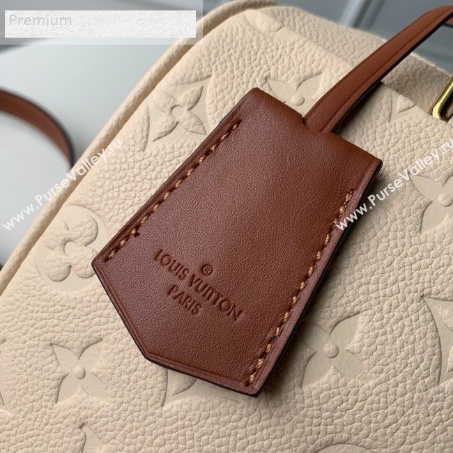 Louis Vuitton Monogram Empreinte Leather Speedy Bandouliere 30 M42406 Cream White 2019 (KD-9070828)