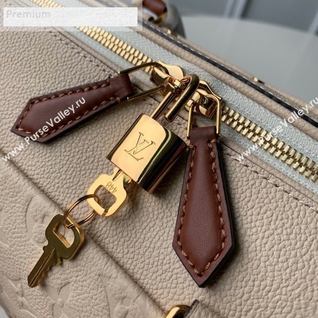 Louis Vuitton Monogram Empreinte Leather Speedy Bandouliere 30 M42406 Cream White 2019 (KD-9070828)