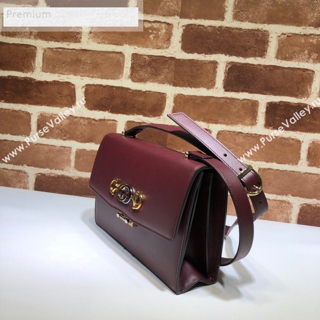 Gucci Zumi Smooth Leather Small Shoulder Bag 576388 Burgundy 2019 (DLH-9070838)