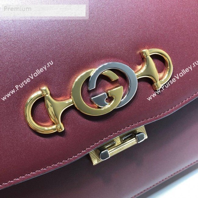Gucci Zumi Smooth Leather Small Shoulder Bag 576388 Burgundy 2019 (DLH-9070838)