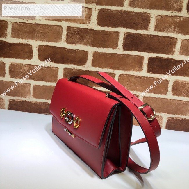 Gucci Zumi Smooth Leather Small Shoulder Bag 576388 Red 2019 (DLH-9070840)