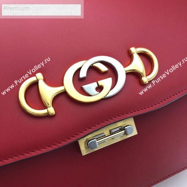 Gucci Zumi Smooth Leather Small Shoulder Bag 576388 Red 2019 (DLH-9070840)
