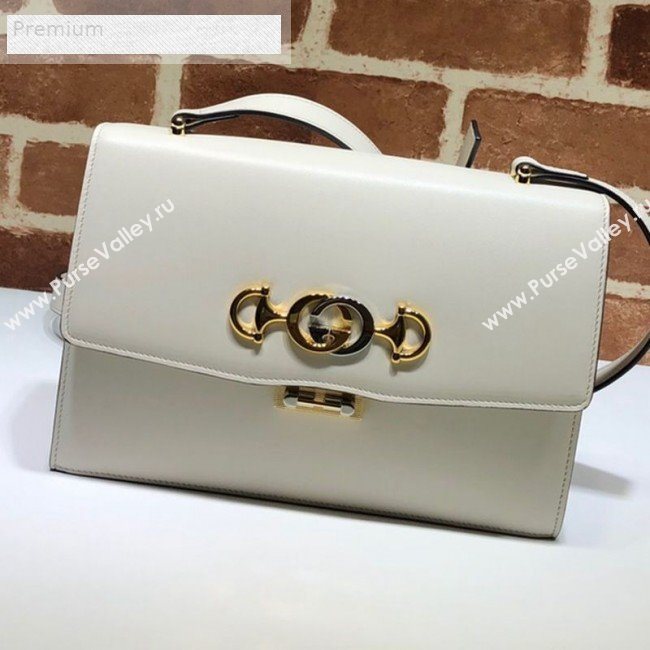 Gucci Zumi Smooth Leather Small Shoulder Bag 576388 White 2019 (DLH-9070835)