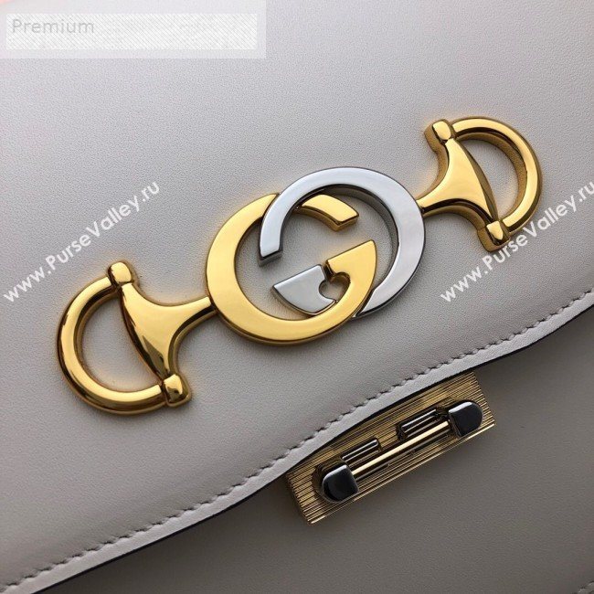 Gucci Zumi Smooth Leather Small Shoulder Bag 576388 White 2019 (DLH-9070835)