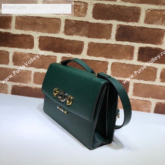 Gucci Zumi Grainy Leather Small Shoulder Bag 576388 Green 2019 (DLH-9070837)
