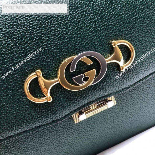 Gucci Zumi Grainy Leather Small Shoulder Bag 576388 Green 2019 (DLH-9070837)